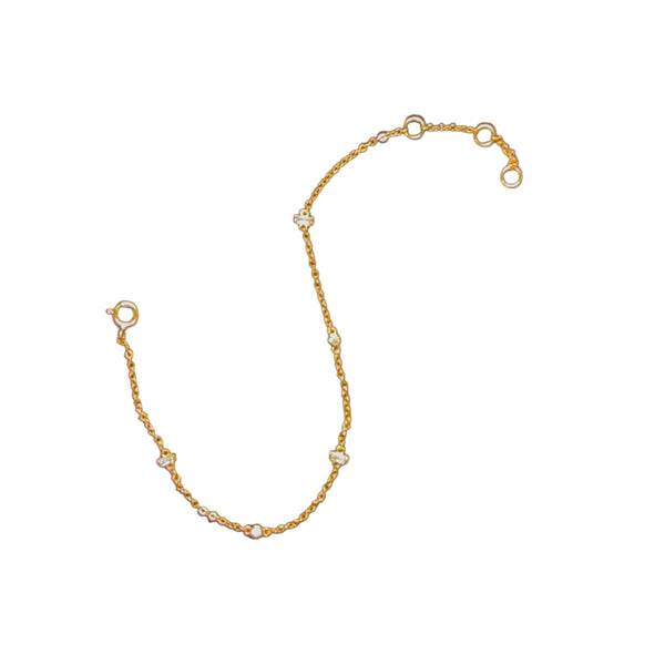 925 Dainty Baguette Solo CZ Chain Bracelet