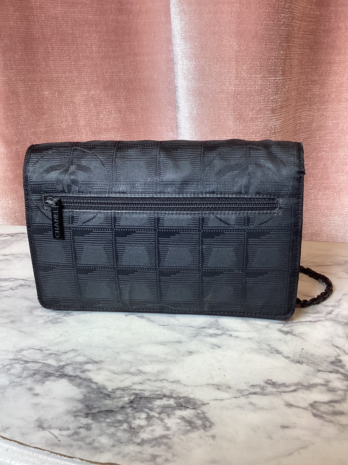 vintage 2000s y2k Chanel Sport Line Nylon Leather Crossbody Strap Bag