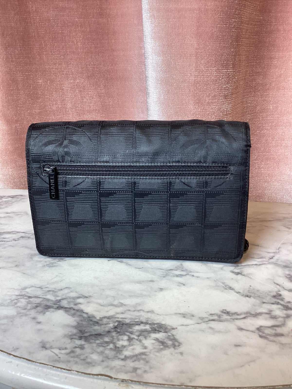 vintage 2000s y2k Chanel Sport Line Nylon Leather Crossbody Strap Bag