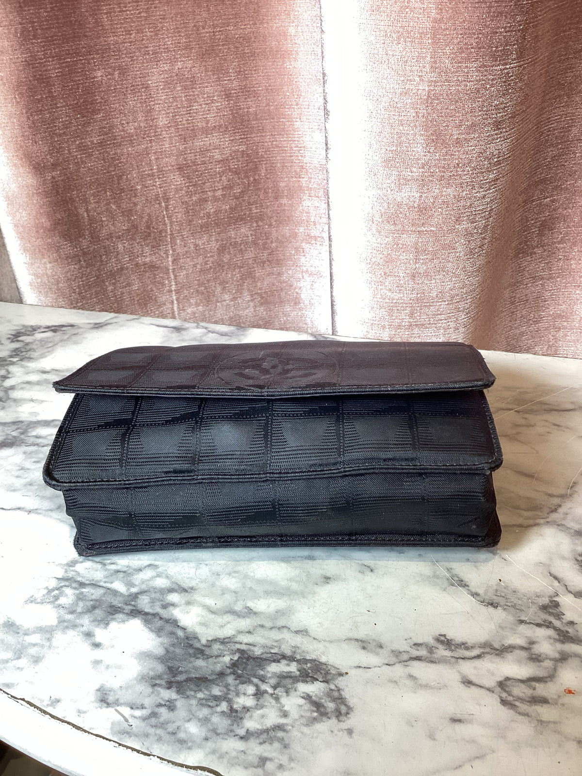 vintage 2000s y2k Chanel Sport Line Nylon Leather Crossbody Strap Bag