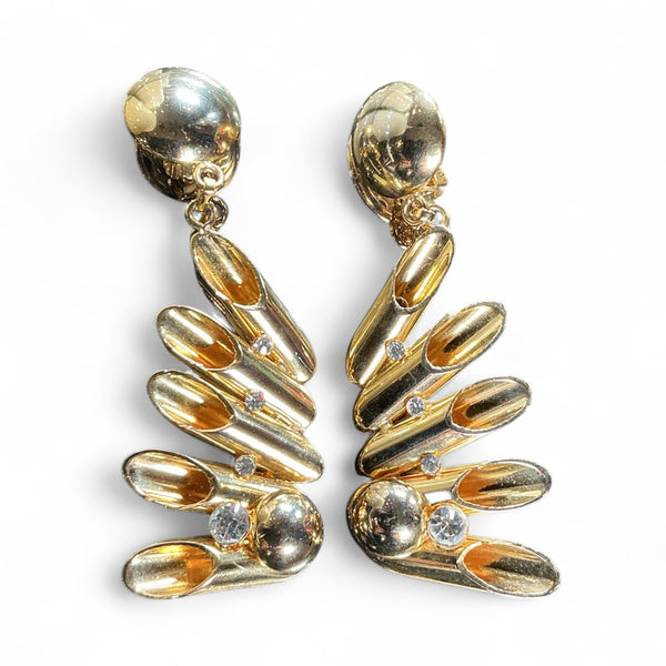 Vintage 1980s Geometric Sculptural Runway Statement Earrings