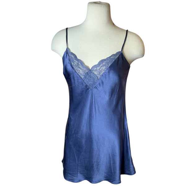 Y2K Victoria Secret silk satin lace trim slip mini dress