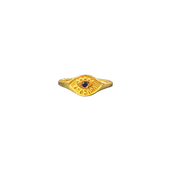 925 Dainty Signet Turkish Evil Eye Ring