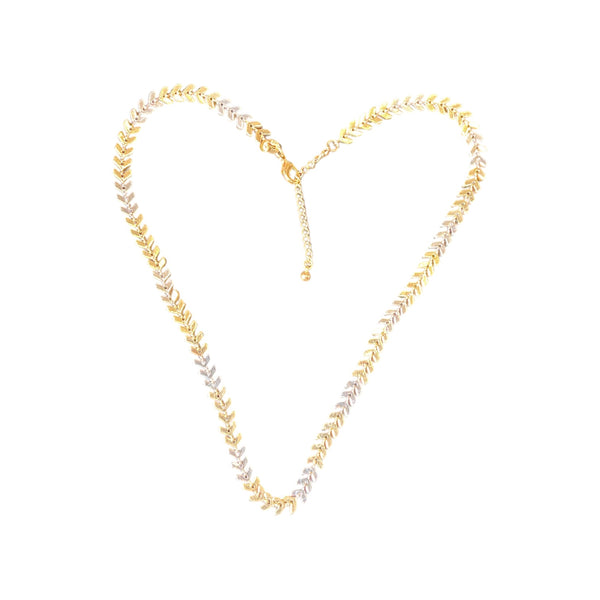 Goldfill Fish Spine Two Tone Chain Necklace