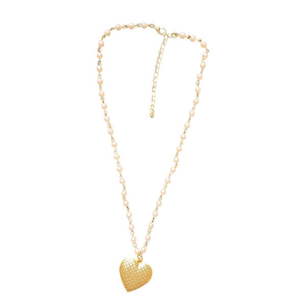 Pearl Chain Heart Locket