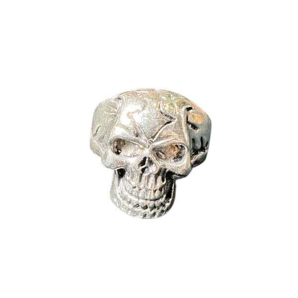 Goth Biker Skull Silver Chunky Ring