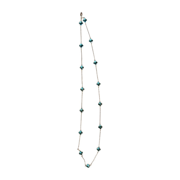 Van Cleef Aspen Style Faceted Glass Floor Chain Necklace