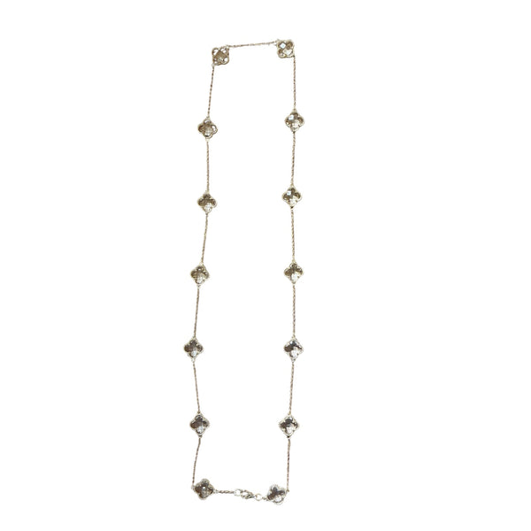 Van Cleef Aspen Style Oversized Faceted Glass Floor Chain Necklace