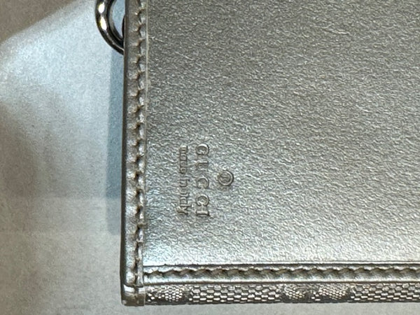 Y2K Gucci Tom Ford Era Leather Bi-Fold Piercing Long Wallet - Silver