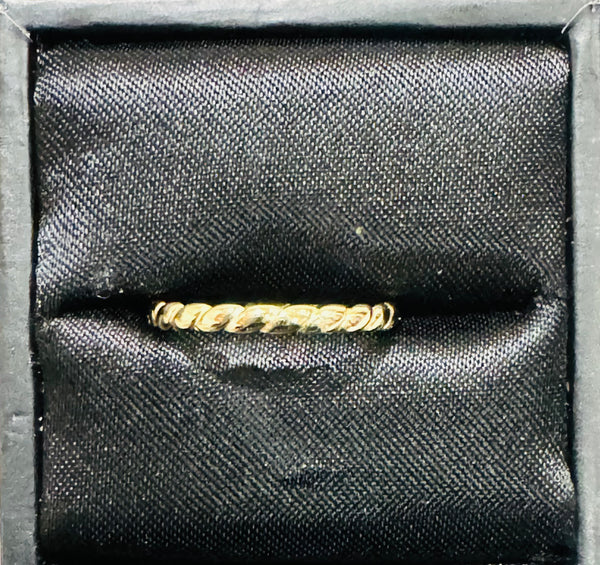 925 Sterling Silver Gold Plated Twirl Band Ring