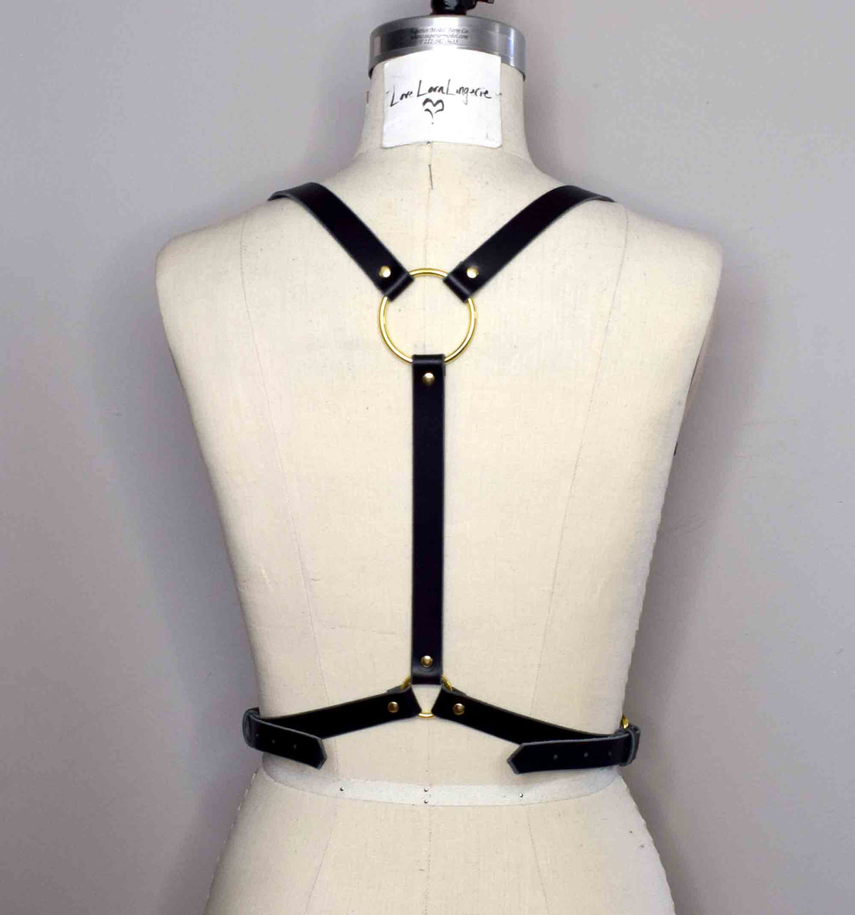 Jay Simple Leather Black Leather Chest Harness