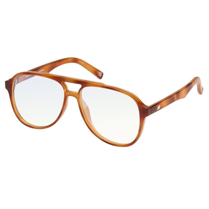 Tragic Magic Blue Light Aviators Glasses - Light Tortoise
