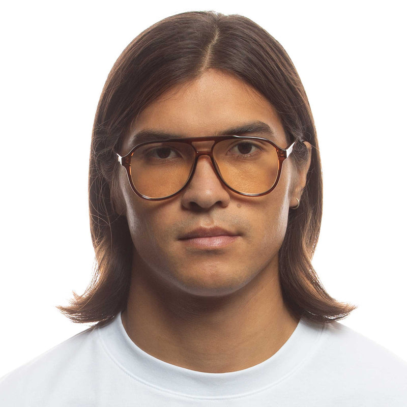 Tragic Magic Blue Light Aviators Glasses - Cola Tortoise