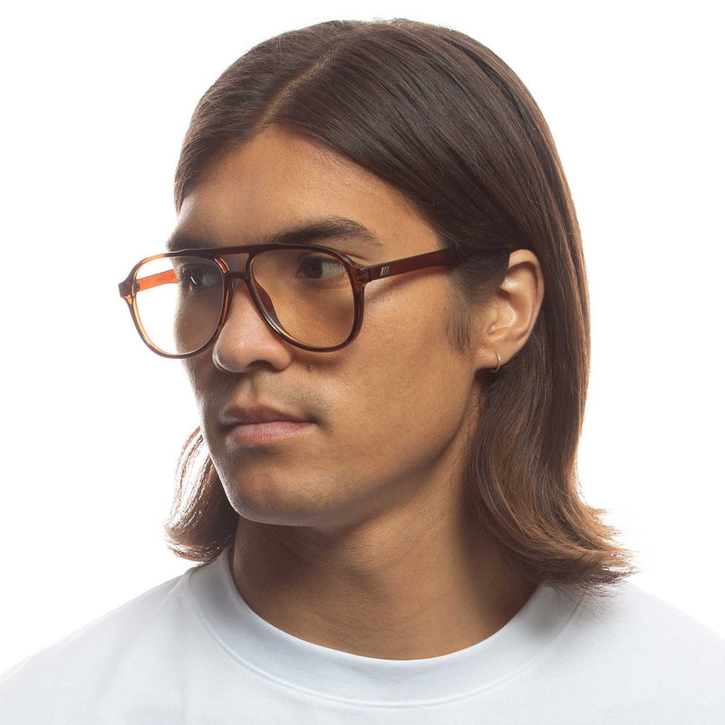 Tragic Magic Blue Light Aviators Glasses - Cola Tortoise