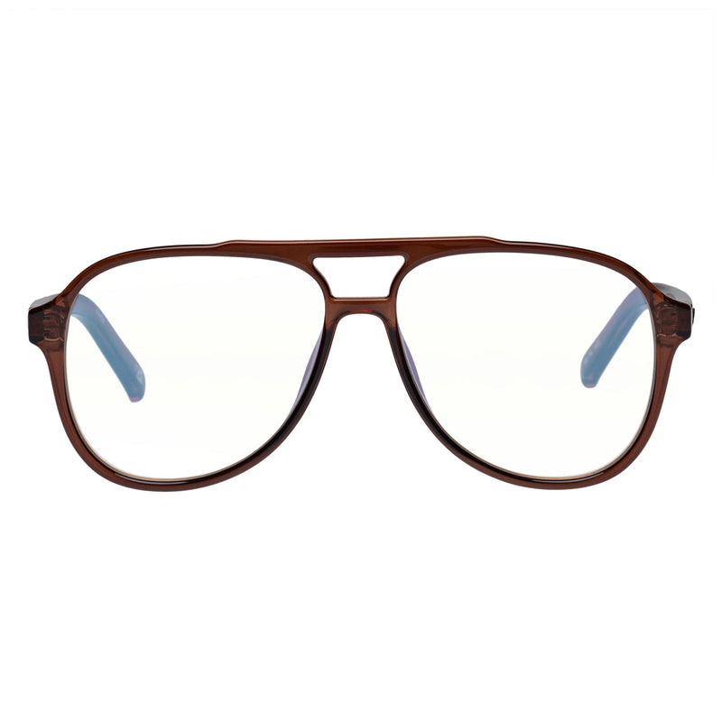 Tragic Magic Blue Light Aviators Glasses - Cola Tortoise