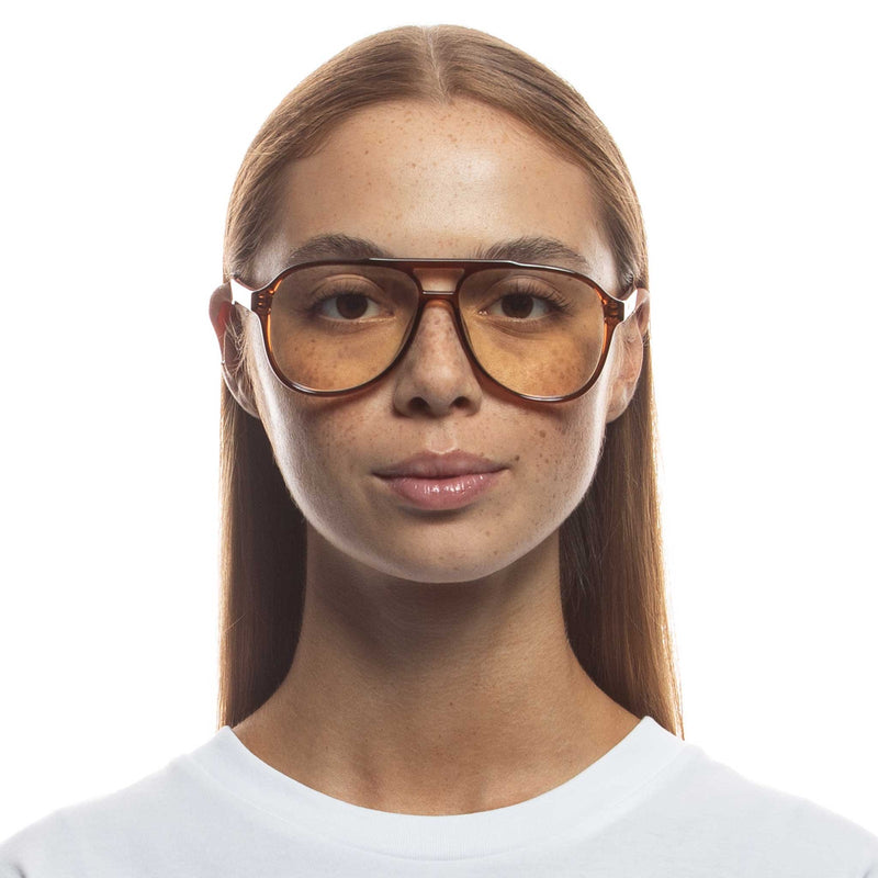 Tragic Magic Blue Light Aviators Glasses - Cola Tortoise