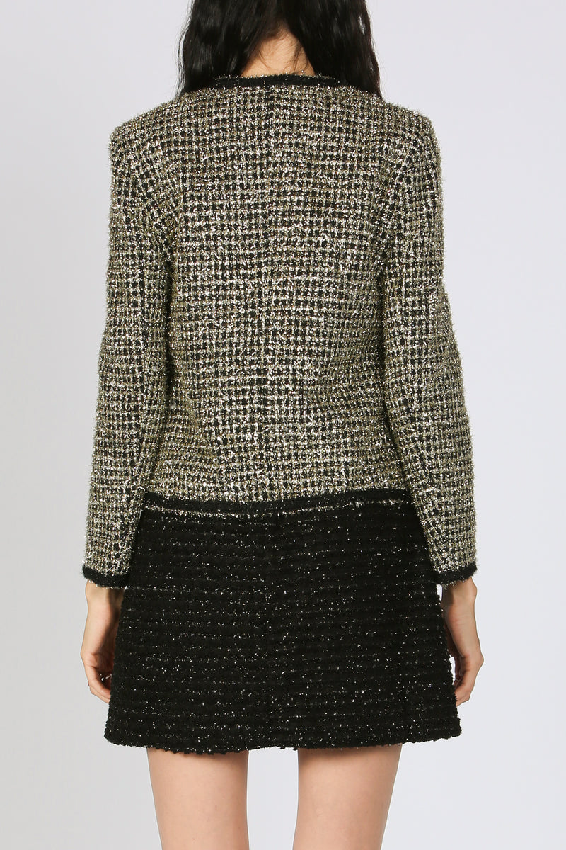 Gabrielle Chanel Style Boucle Tweed Jacket - Gold/Black