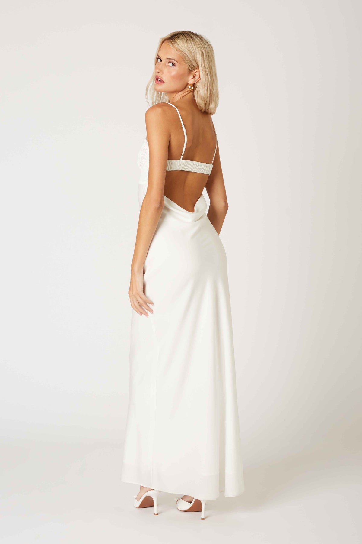 Hannah Milkmaid Slip Maxi Dress - White