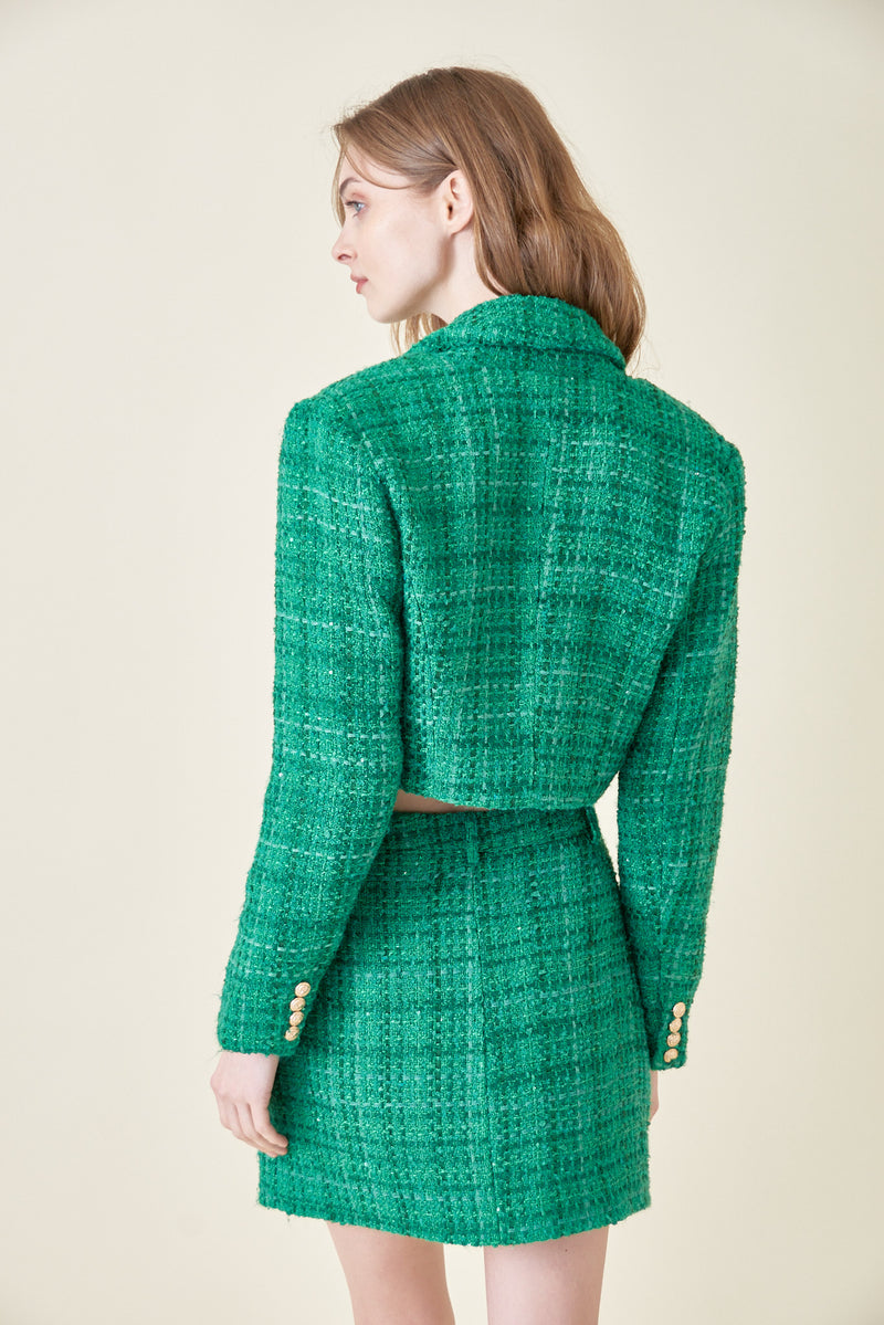 Ivy Boucle Tweed Blazer and Jacket Mini Skirt Set