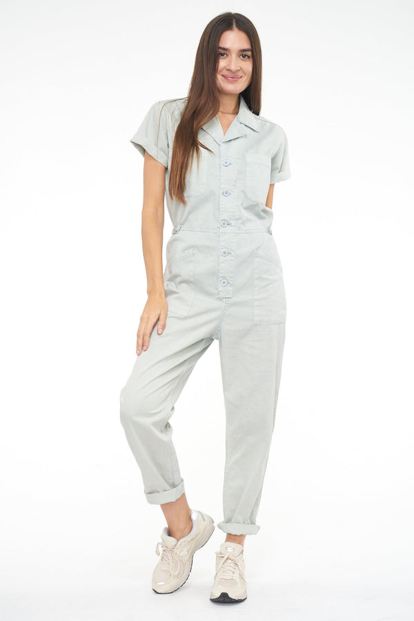 Grover Short Sleeve Field Worker Jumpsuit - Blue Frost