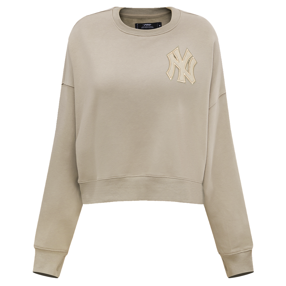 Pro Max Yankees Crop Sweatshirt Sweater - Taupe