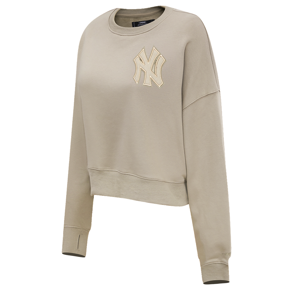 Pro Max Yankees Crop Sweatshirt Sweater - Taupe