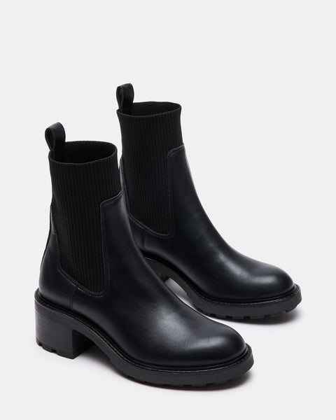 Kiley Leather Chelsea Chunky Ankle Boots - Black