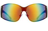 Sleaford Rainbow Mirror Y2K Mask Sunglasses - Black/Multi