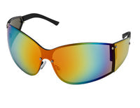 Sleaford Rainbow Mirror Y2K Mask Sunglasses - Black/Multi