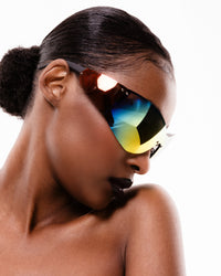 Sleaford Rainbow Mirror Y2K Mask Sunglasses - Black/Multi