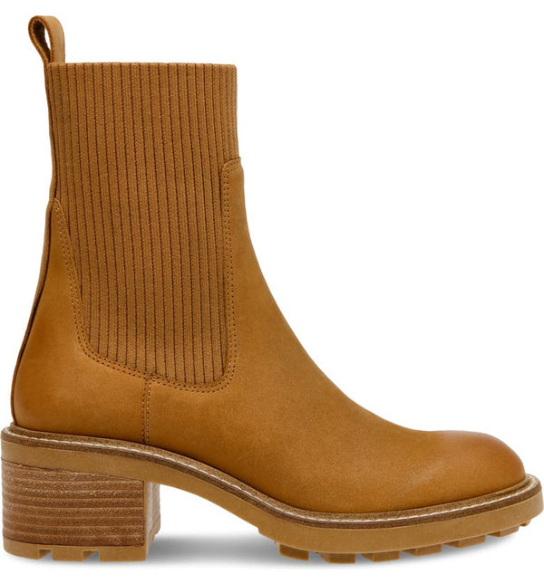 Kiley Leather Sock Chelsea Lug Sole All Weather Boots - Camel