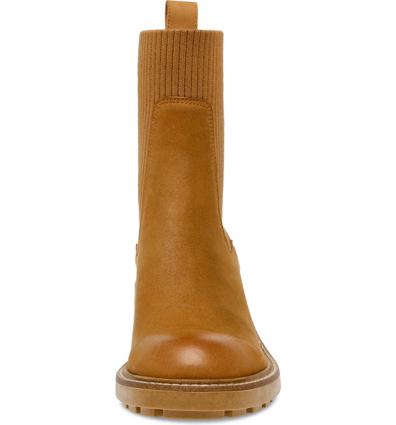 Kiley Leather Sock Chelsea Lug Sole All Weather Boots - Camel