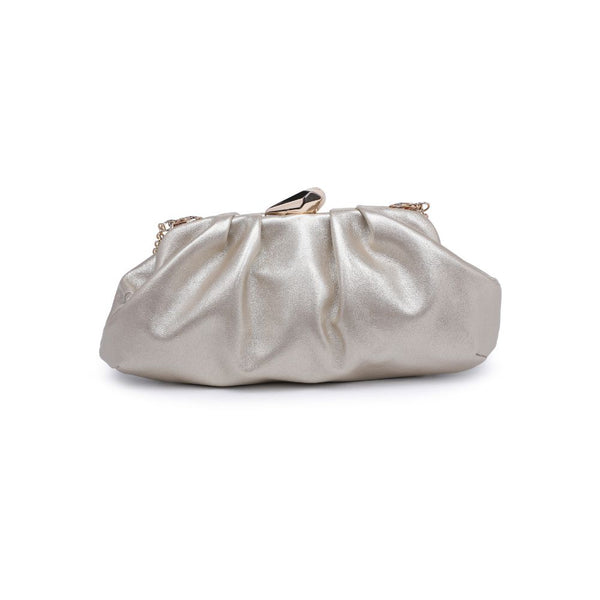Welma Vegan Leather Kisslock Frame Clutch - Gold