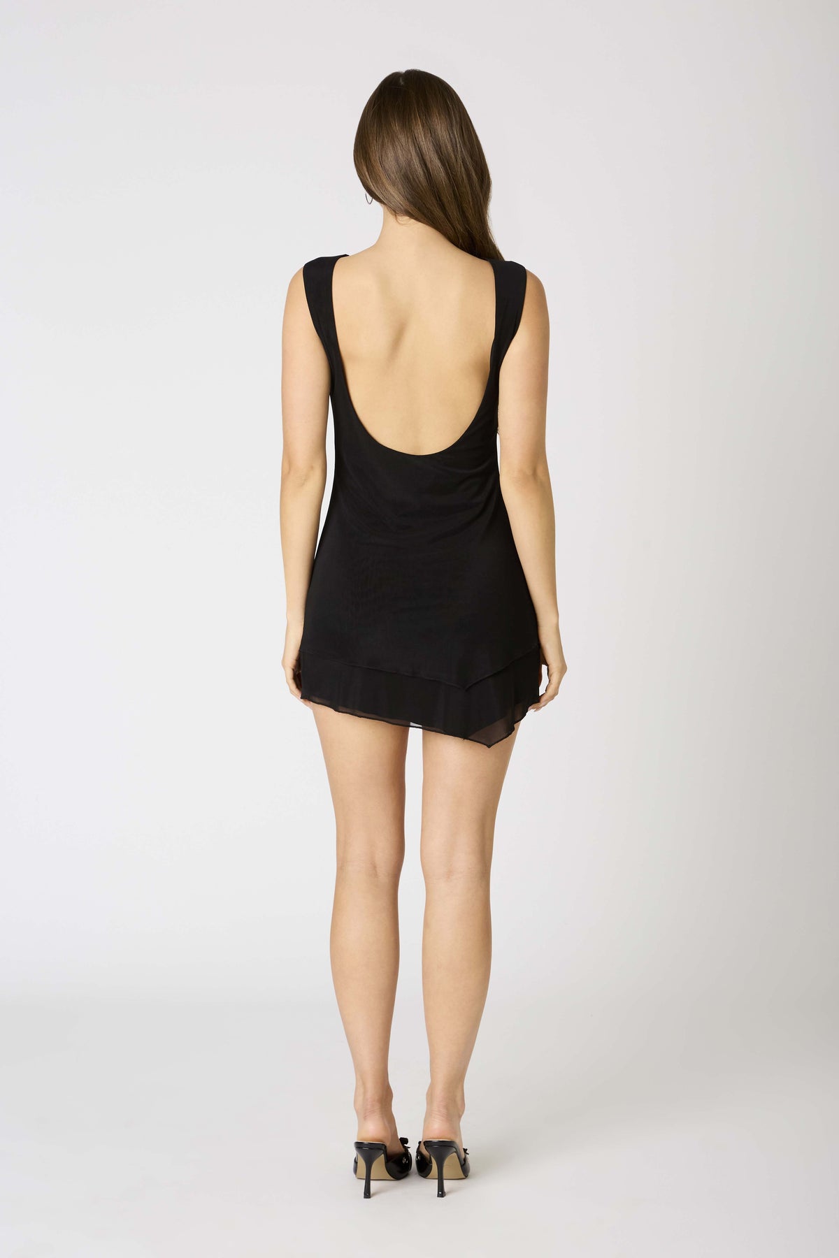 Rosario Mesh tank style dress with tiered hemline