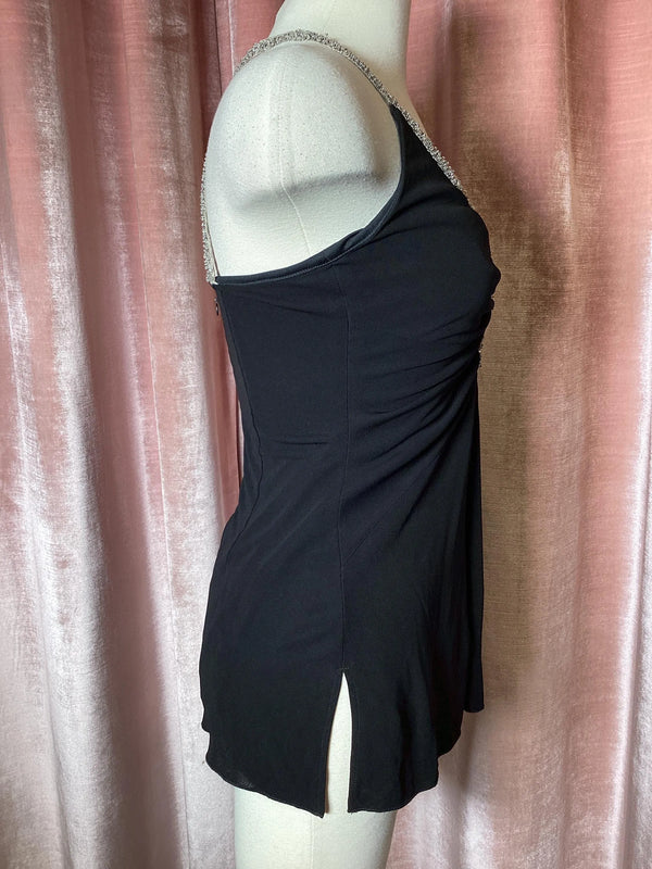 Vintage Y2K Mesh Sequin & Beaded Party Top small