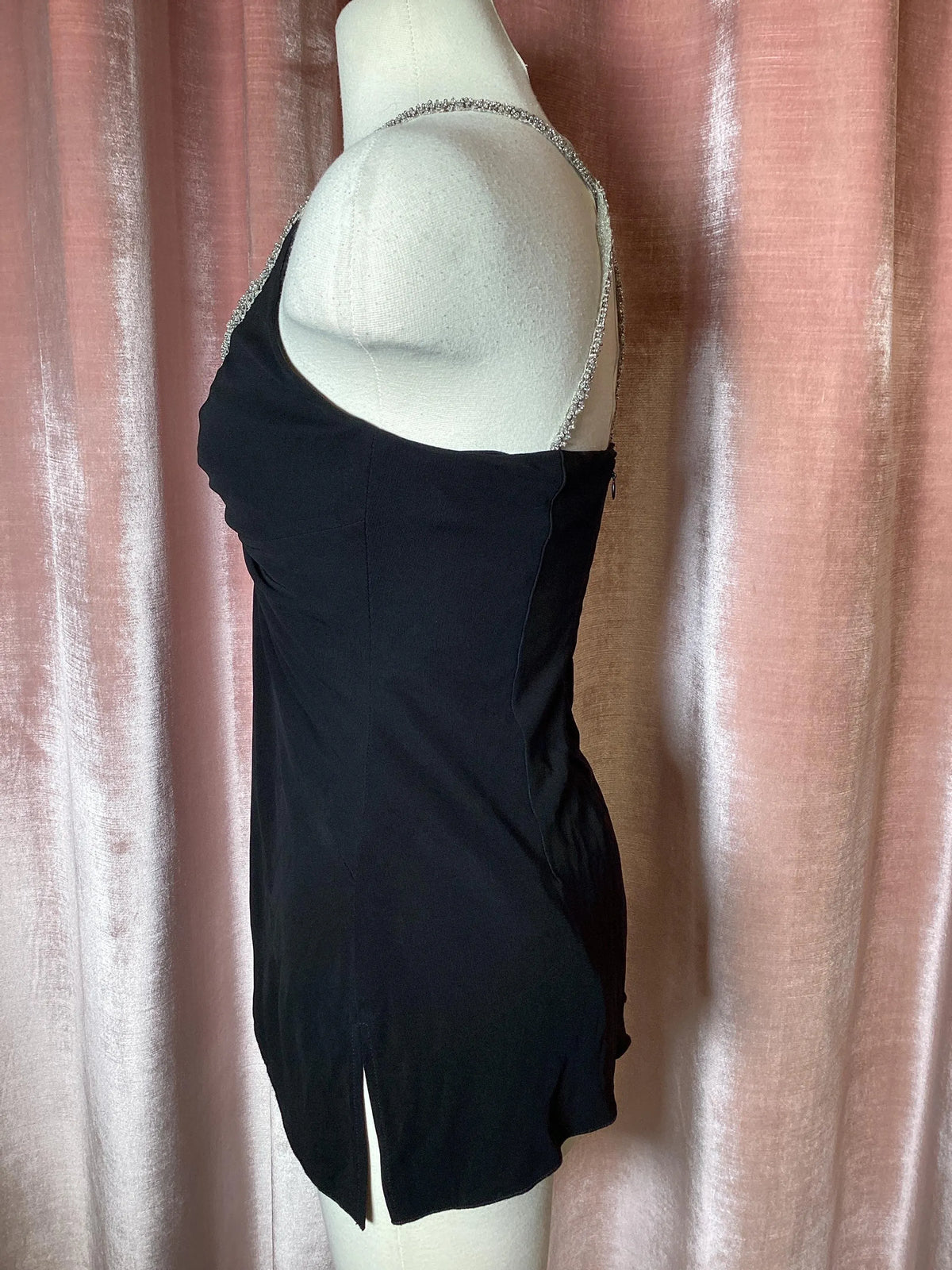 Vintage Y2K Mesh Sequin & Beaded Party Top small