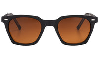 BC2 - Acetate Classic Wayfarer Sunglasses -Matte Black/Bright Brown