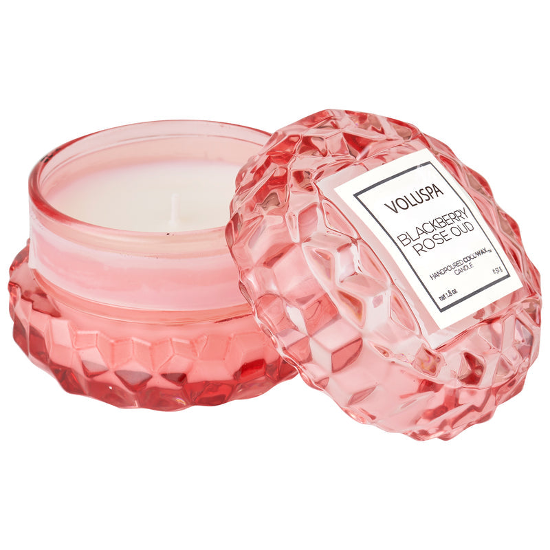 Blackberry Rose Oud Macaron Glass Mini Candle