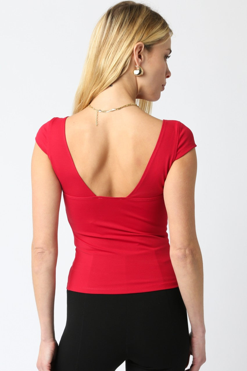 Mollie y2k slim fit stretch cotton top