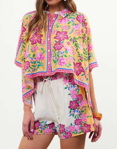 Kerala Border Floral Shorts