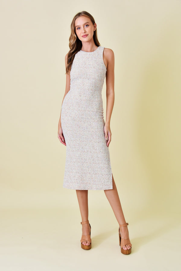 Samantha Boucle Knit Stretch Midi Dress - Confetti