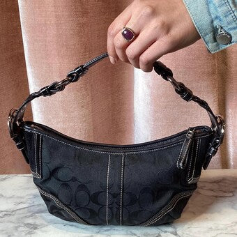 Vintage Y2K Coach monogram leather shoulder bag