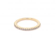 925 Sterling Silver Gold Plated CZ Pave Band Ring