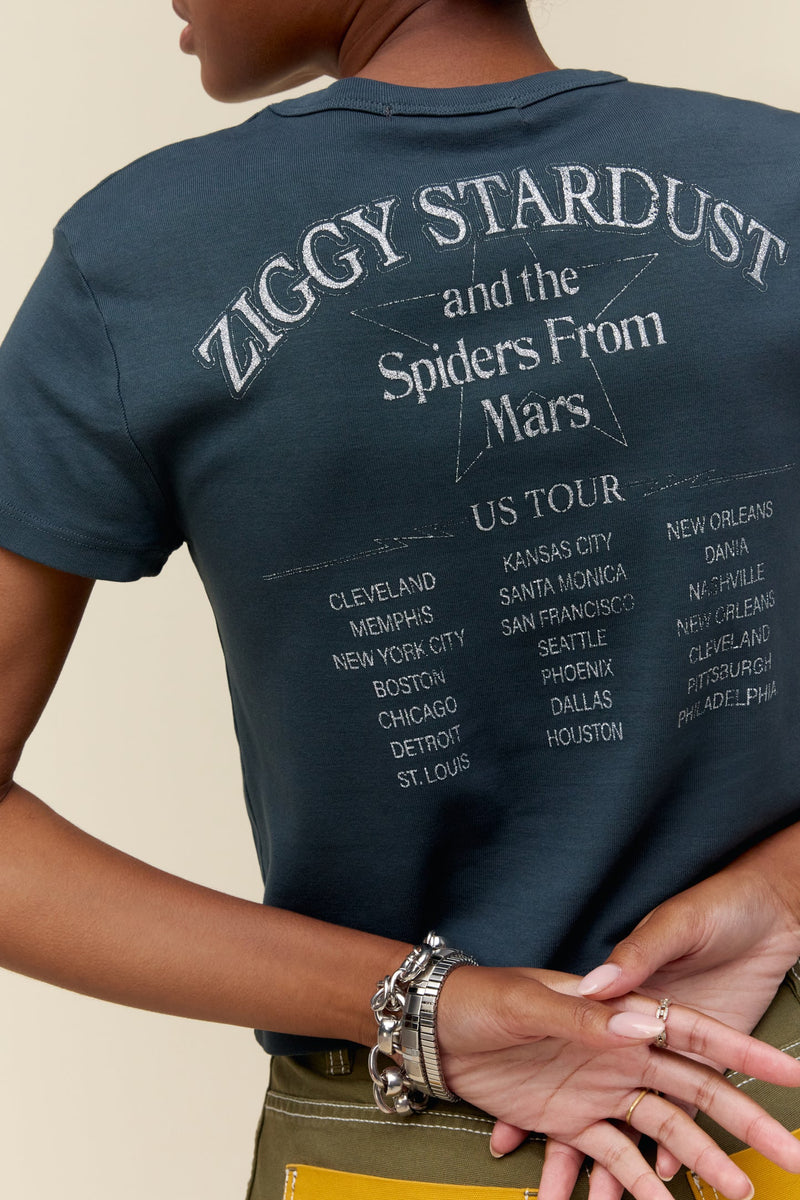 David Bowie Ziggy Stardust US Tour T Shirt 1972 Shrunken Tee