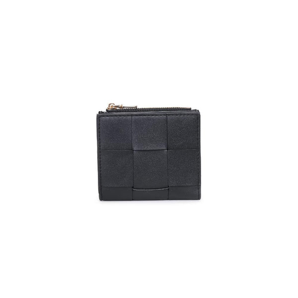Amelie Woven Vegan Leather Zip Folding Wallet