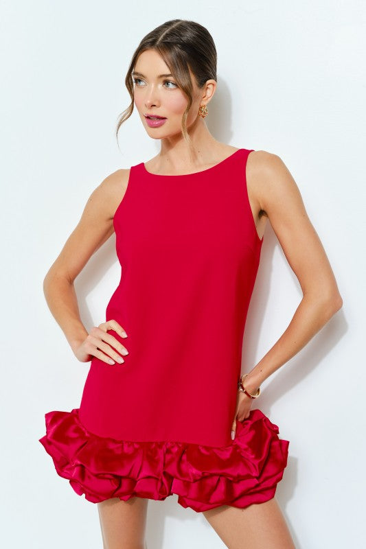 cherry red mini dress OCTAVIA DRESS