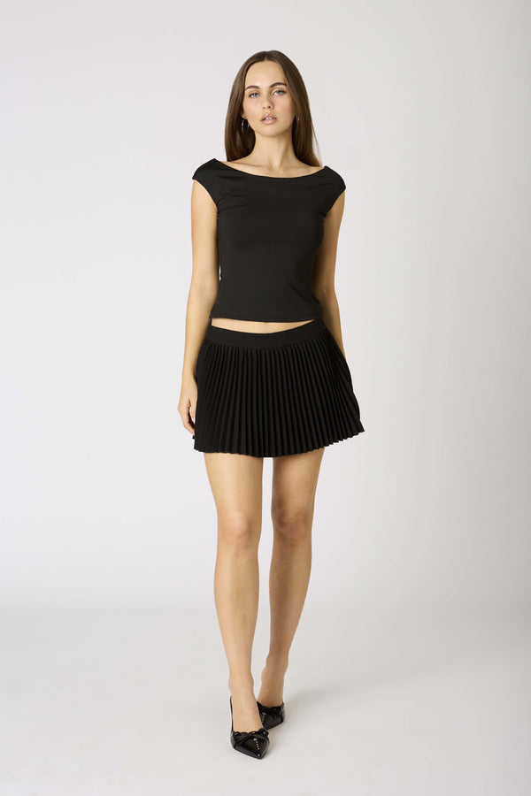 The Challenger Pleated Tennis Shorts Skort - Black