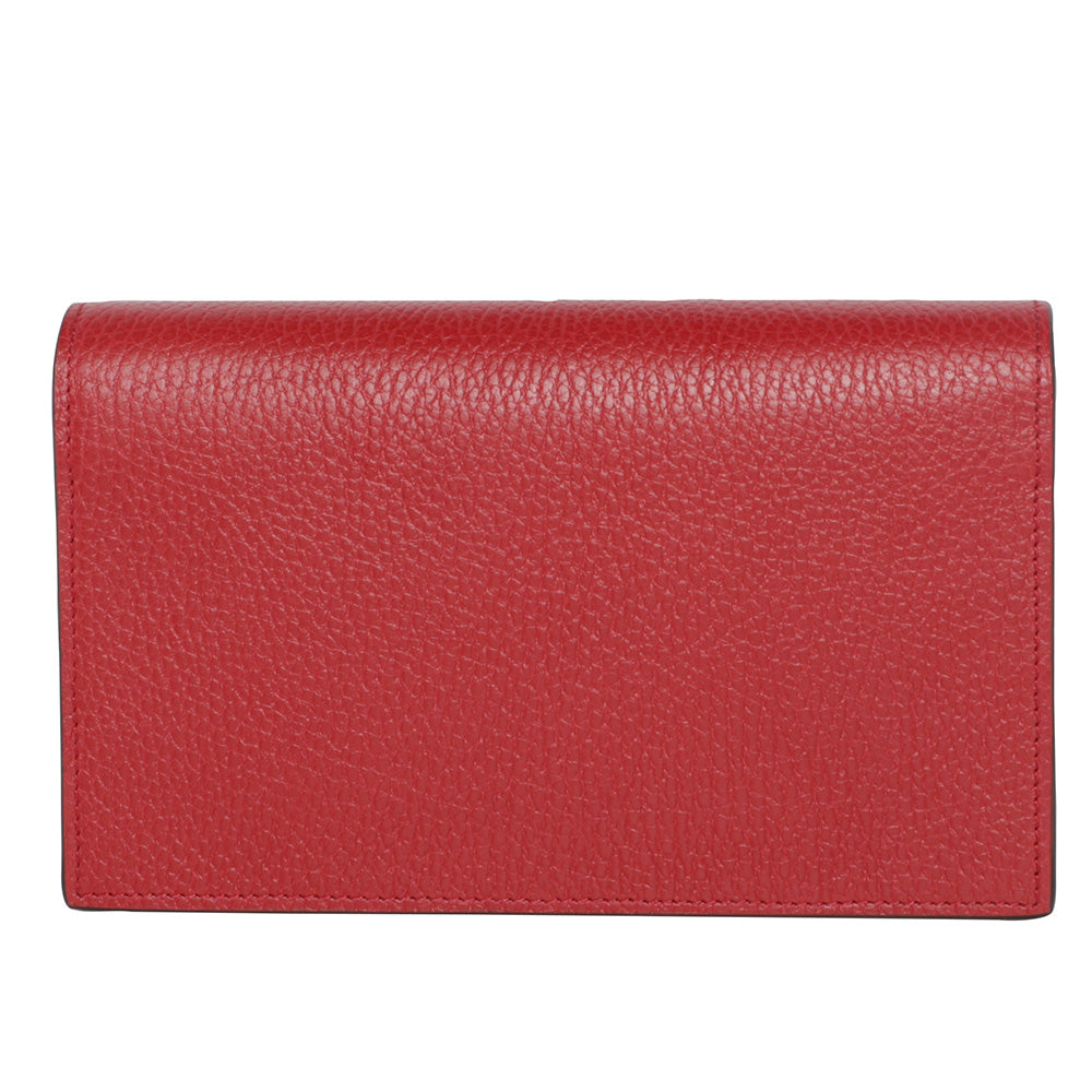 Gucci Wallet on a Chain Interlocking GG Leather Crossbody Mini Bag - Red