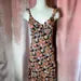 Vintage Y2K Silk Boston Proper Floral Ruffle Trim Midi Dress
