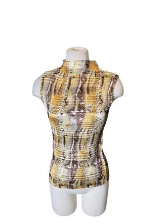 Vintage Y2K Nicola Snakeskin Crinkle mock neck top S